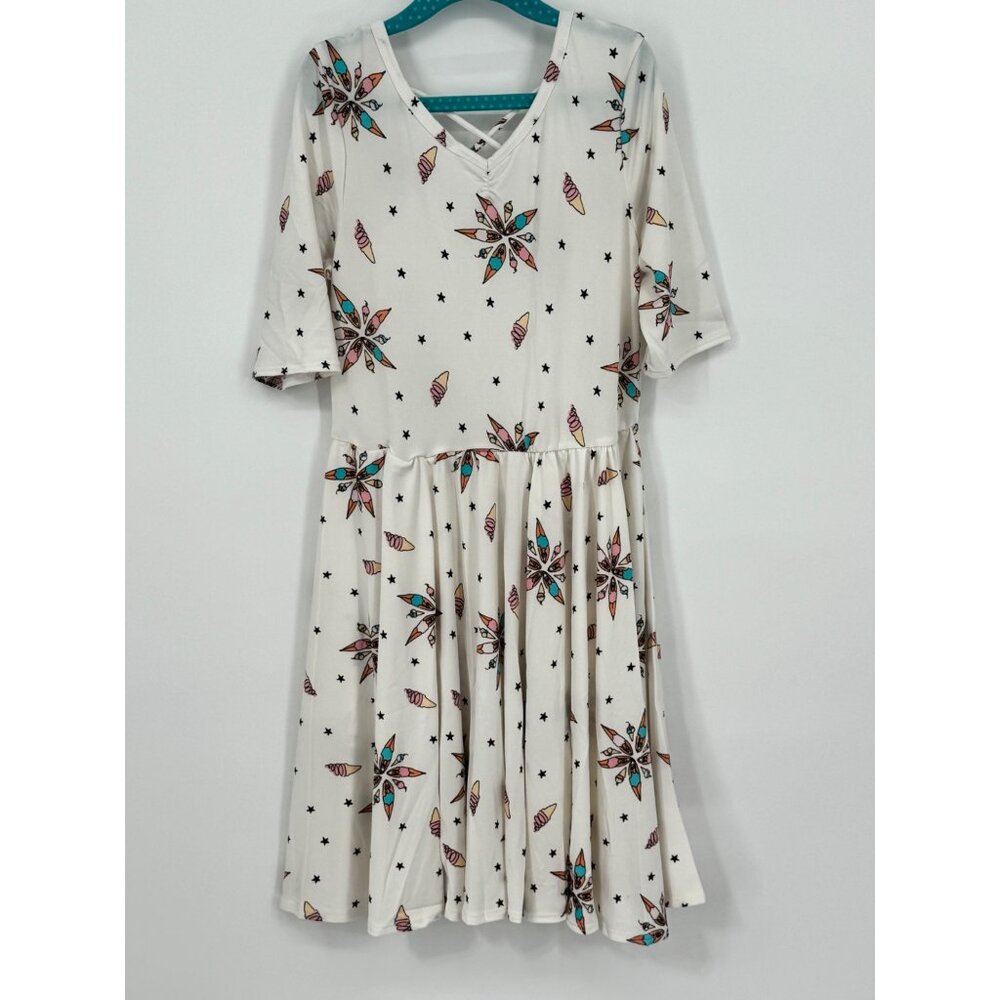 Dotdotsmile Girls Dress Size 8/10 White with Ice Cream and Ladies New With Tags